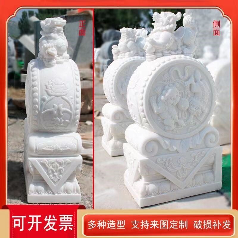 室外工程大理石石雕石雕动物摆件雕刻美观造型端庄(图1)